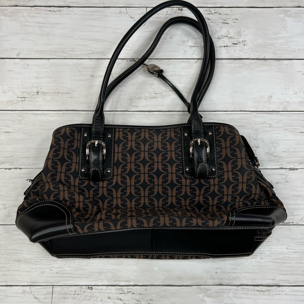 Fossil Signature Satchel Monogram Canvas Bag Purs… - image 2